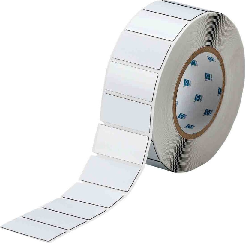 Brady THTEP-173-593-.5 - Raised Panel Labels, Rectangular, for 3' Core Printers, 1' x 2', White