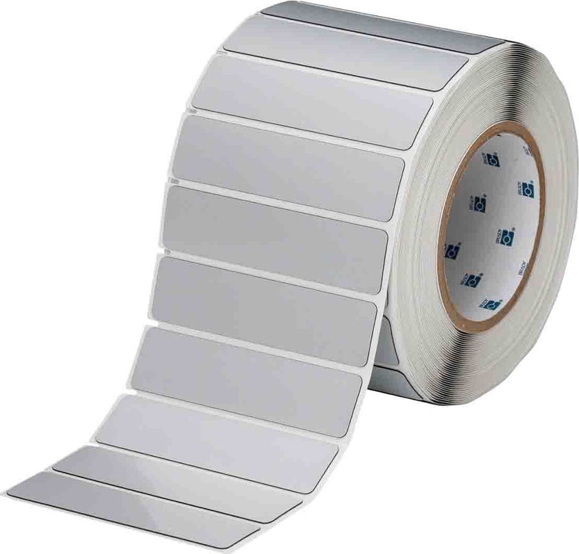 Brady THTEP-174-593-.5SL - Raised Panel Labels, Rectangular, for 3' Core Printers, 1' x 4', Silver