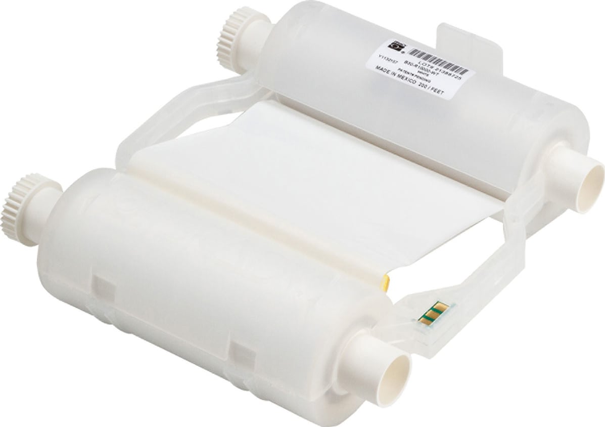 BradyB30-R6700-WT - Halogen Free Printer Ribbon, White, 4.33' x 200'