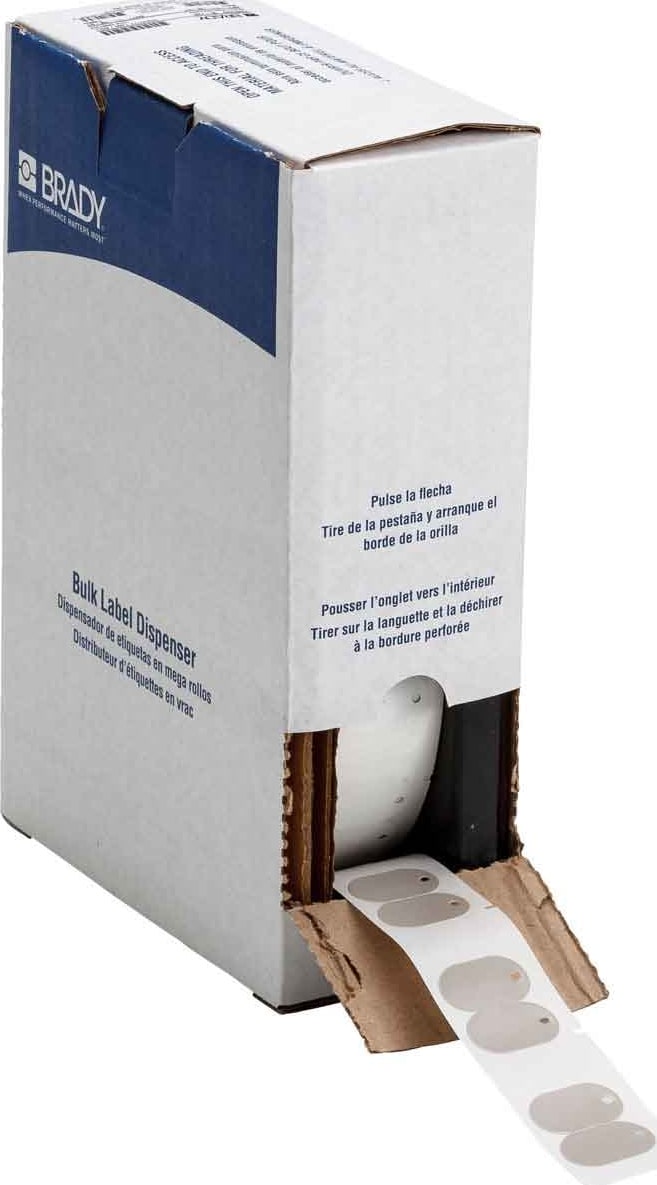 Brady BM71-110-145-GY - Rigid Polyethylene Multi-Conductor Cable & Equipment Tags, 1.75' x 1', 1000/PK