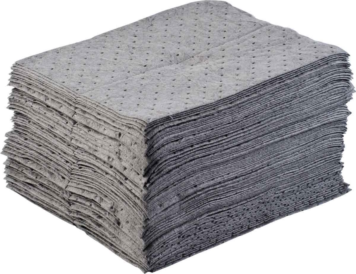 Brady BPU100 - BASIC Universal Absorbent Pad, Heavy, Perforated, 100/PK