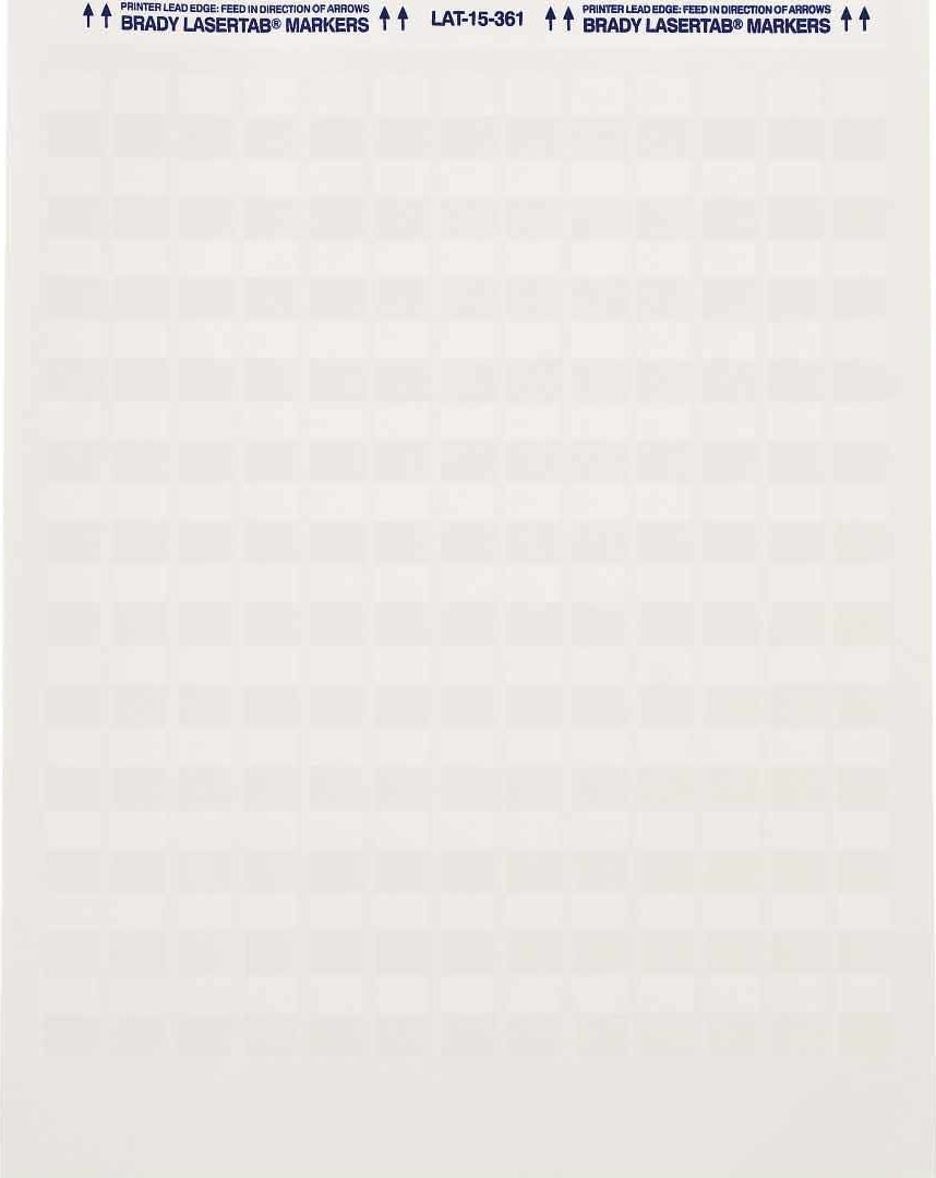 Brady LAT-19-361-1 - LaserTab Self-Lam Polyester Labels, 3.167' H x 1' W, White/Clear, 48/Pack