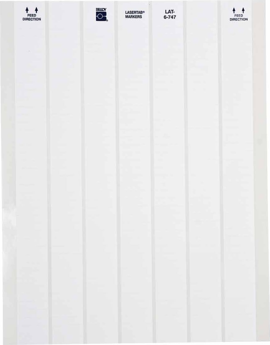 Brady LAT-7-747-10 - LaserTab Polyester Labels, 1'W x 1/2'H