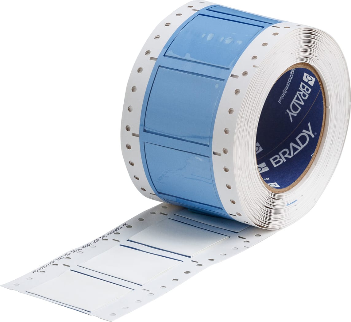 Brady PS-1000-2-WT - Cable/Wire Labels, Heat Shrink, 1' Dia, For 3' Core Printers, 2', White