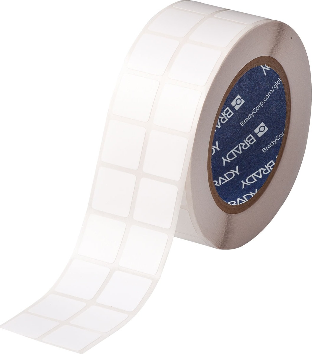 Brady THT-141-488-3 - Solvent and Chemical Resistant Polyester Labels for 3' Core Printers, 0.9' x 0.9'