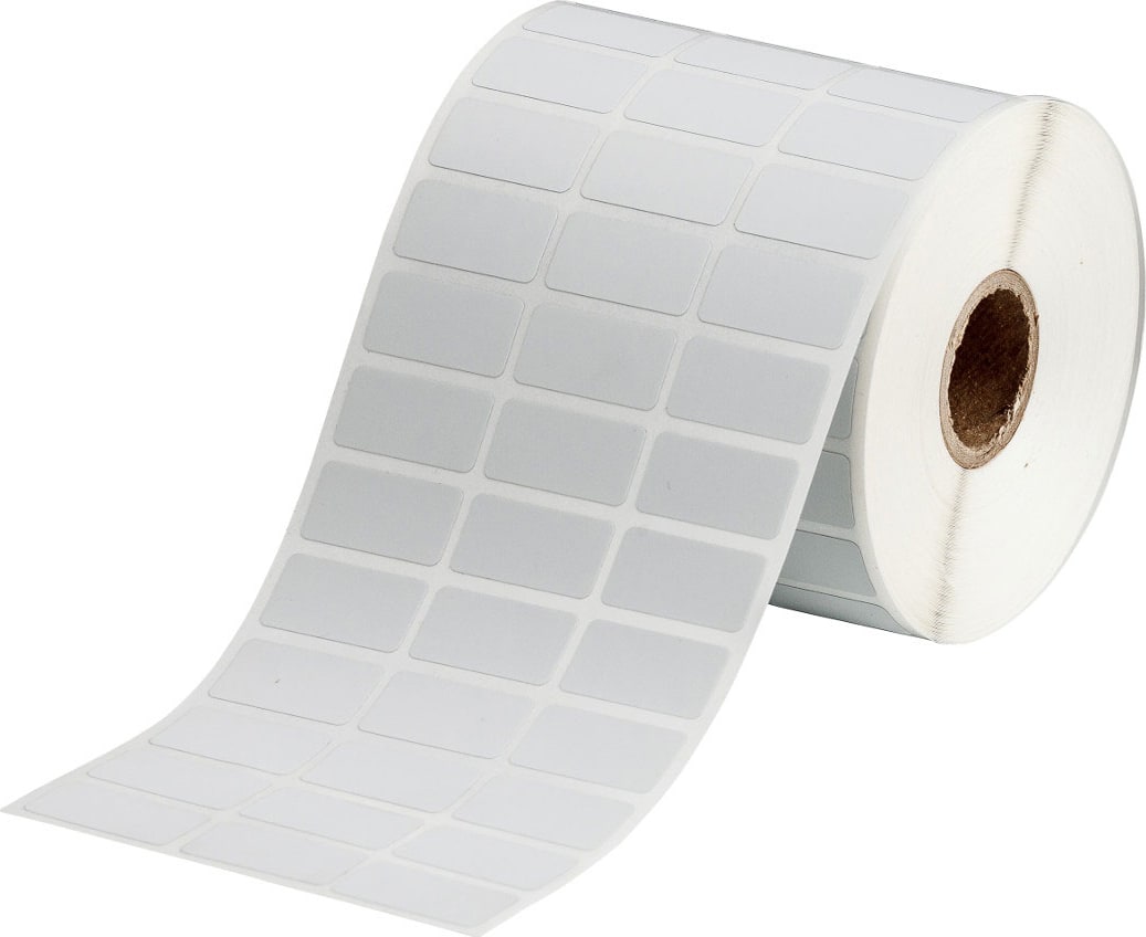 Brady THT-5-428-5-SC - 1' Small Core Metallized Polyester Asset Tracking and Rating Plate Labels, 0.5' H x 1' W (Light Gray)