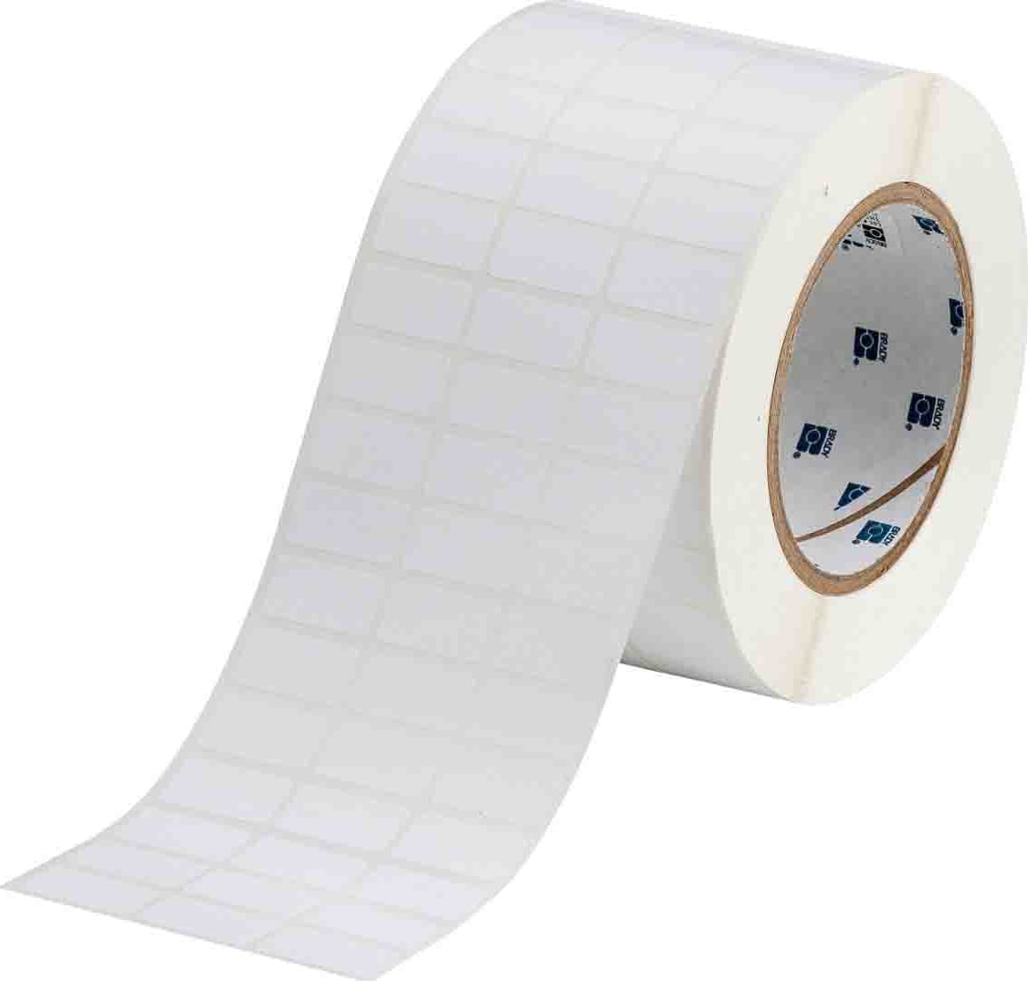 Brady THT-5-459-10 - 3' Core Matte White Polyester Barcode and Circuit Board Labels, 0.5' H x 1' W, 10K/Roll