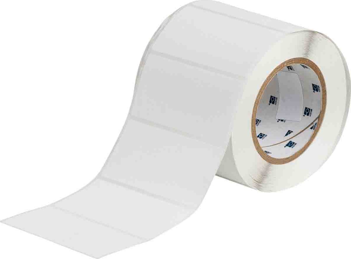 Brady THT-55-408-1 - 3' Core Repositionable Paper Labels, 2' x 4'