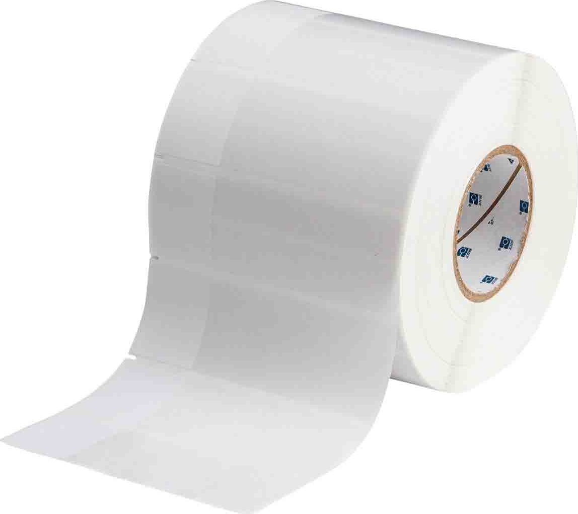 Brady THT-85-427-2 - Self-Laminating Vinyl Wrap Around Labels, 3' Core, 6'H x 2'W, White, Clear