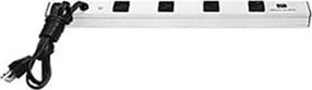 Bud Industries POS-4-S - Surge Suppressed Power Outlet Strip, 4 Outlets, 13000 Amp, 14 Gauge, 6ft Cord