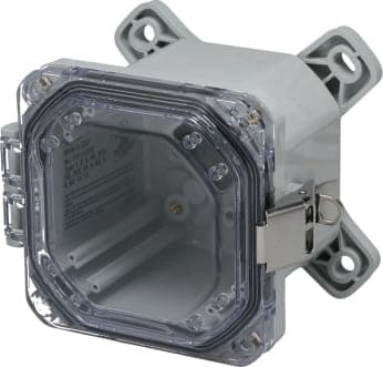 Bud Industries DPH-28721-C - Heavy-Duty Plastic Enclosure w/ Adjustable Panel Height, NEMA 6P, IP68, Clear Hinged Cover