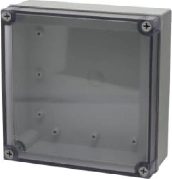 Bud Industries PIP-11772-FC - Fiberglass Box w/Captive Screws and Clear Cover, 7.09 x 7.09 x 2.95 in.