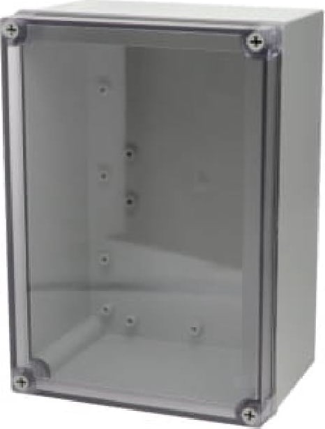 Bud Industries PIP-11777-FC - Fiberglass Box w/Captive Screws and Clear Cover, 10.04 x 7.09 x 4.92 in.