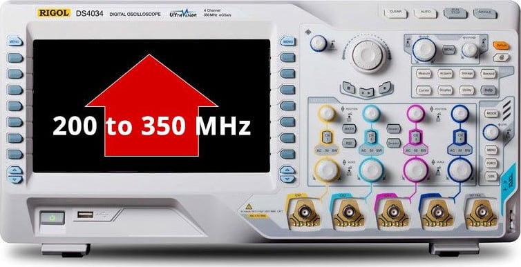 Rigol BW2T3-MSO/DS4000 Bandwidth upgrade from 200MHZ to 350MHZ for MSO/DS402X