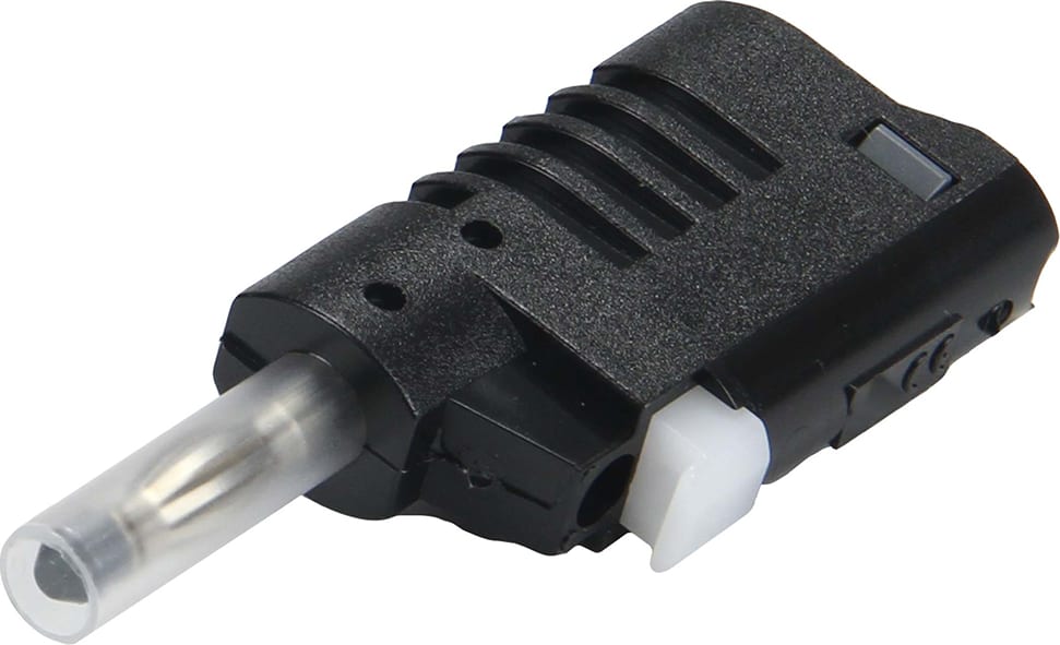 Cal Test CT2017-0 4mm DIY Stacking Retractile Sleeve Plug with Solderless Spring Clamp Button - Black (10 Pack)