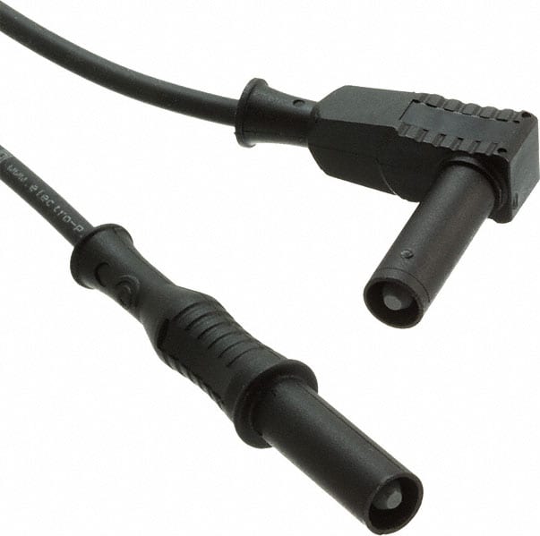 Cal Test CT2176-100-0 Straight Banana Plug to Right-Angle Banana Plug Test Lead