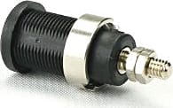 Cal Test CT2236-0 4mm Safety Jack, M4 Stud - Panel, Black (50 Pack)