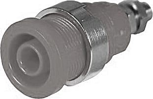 Cal Test CT2236-8 4mm Safety Jack, M4 Stud - Panel, Grey (50 Pack)