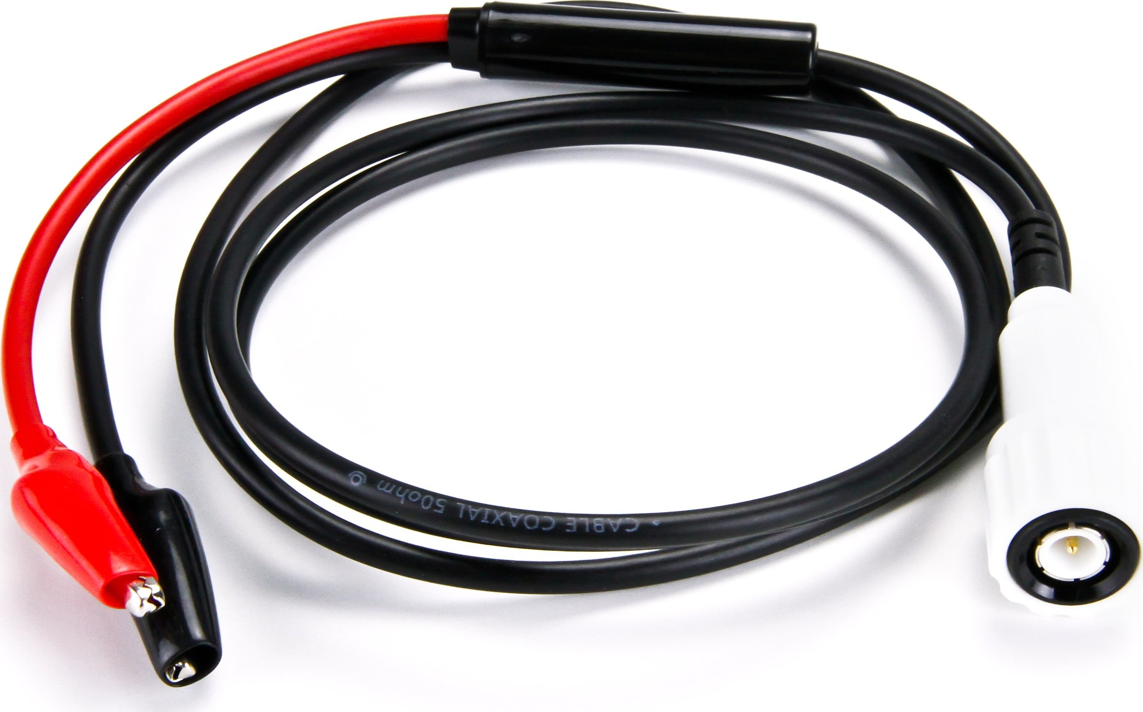 Cal Test CT2431-100-0 100cm MinAlg - 50ohm Insulated BNC Male to Alligator Clip Breakout, Black (10 Pack)