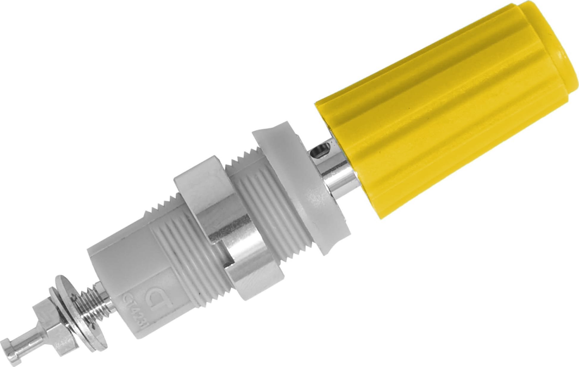 Cal Test CT4231-NI-4 - Safety Binding Post, 4mm, Nickel Plated, Yellow