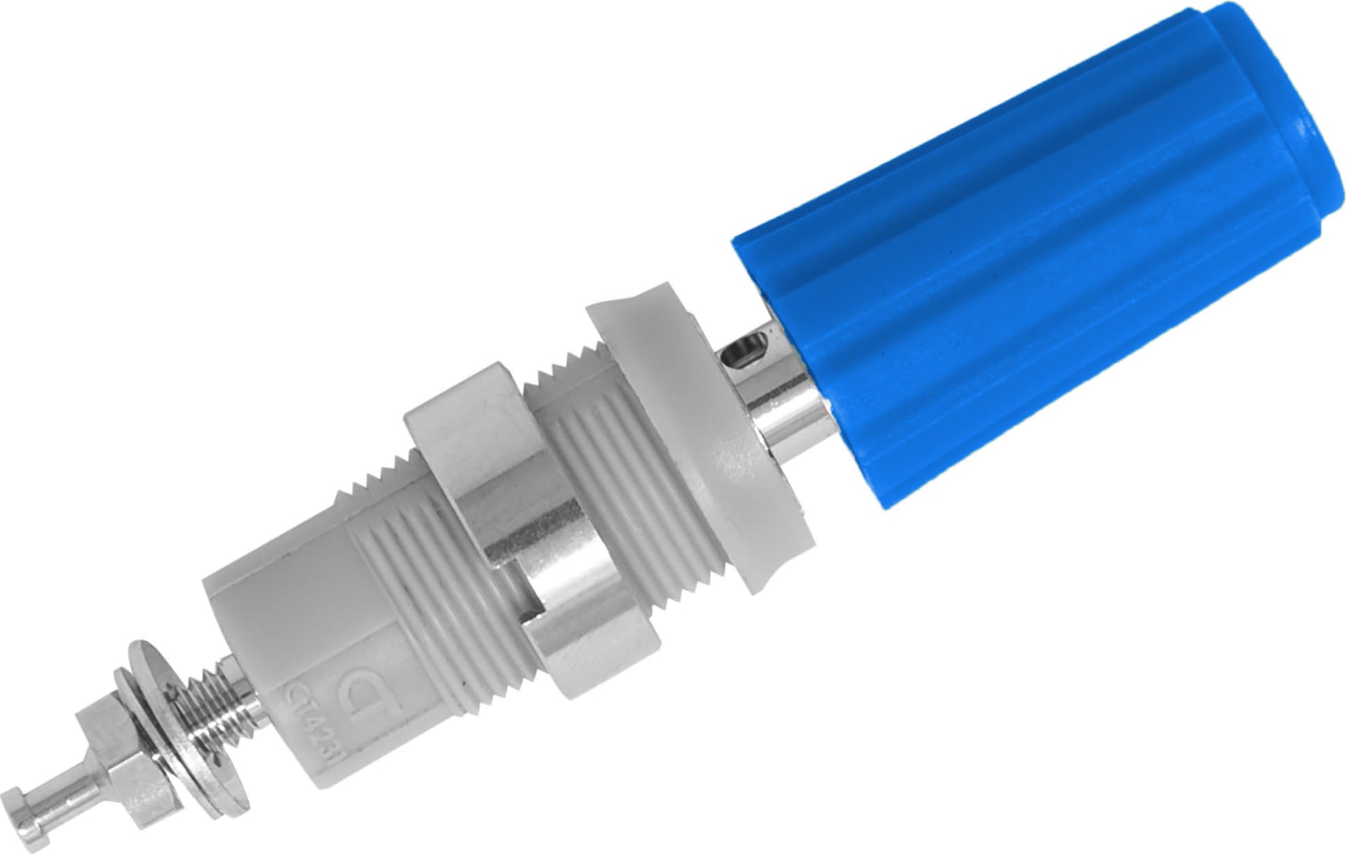 Cal Test CT4231-NI-6 - Safety Binding Post, 4mm, Nickel Plated, Blue