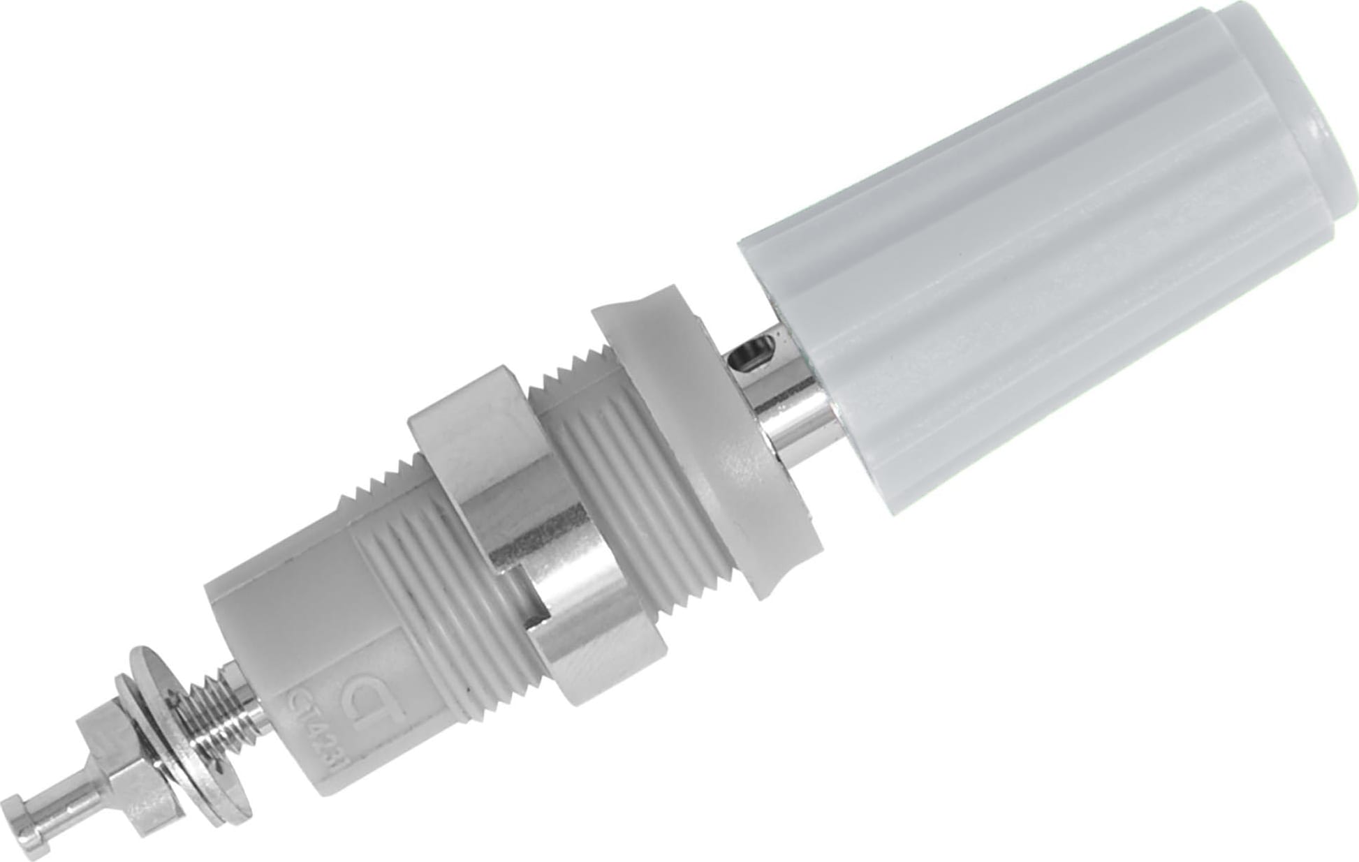 Cal Test CT4231-NI-9 - Safety Binding Post, 4mm, Nickel Plated, White
