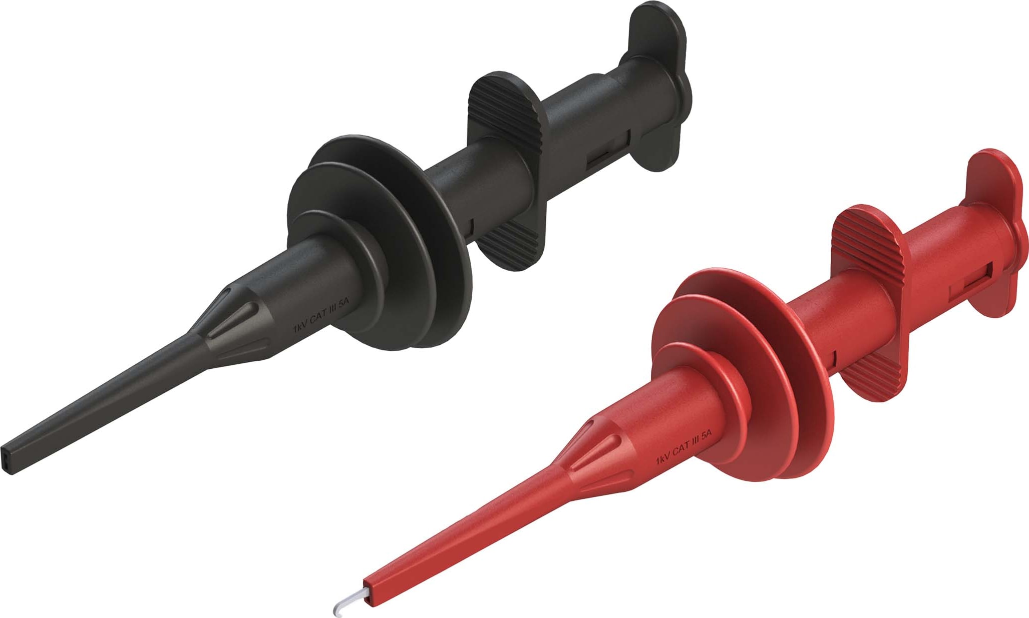 Cal Test CT4402 - 8kV Hook Clip with 4 mm Sheathed Banana Jack, Black and Red Pair