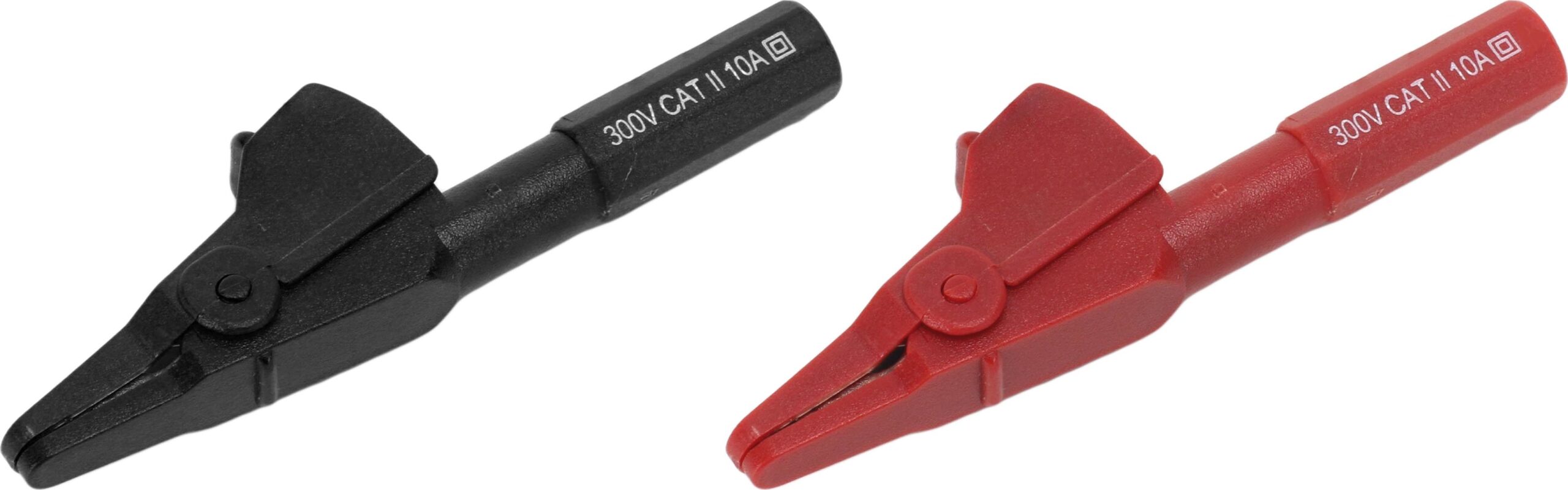 Cal Test CT4441 Insulated Medium Alligator Clips, 300V, CAT II, Pair (Black & Red)