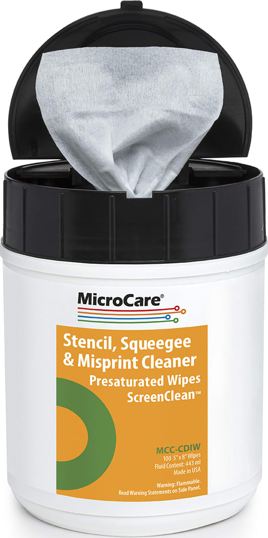 MicroCare MCC-CDIW - Stencil, Squeegee and Misprint Cleaner, Screen Clean (100 Wipes, 8x5')