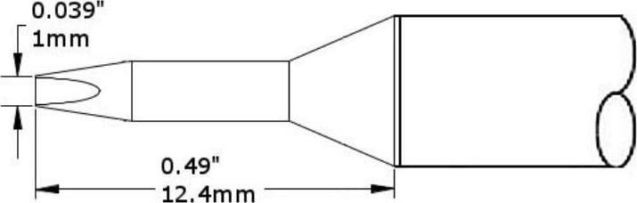 Metcal CVC-5CH0010A Cartridge, Chisel, Access, 1.0mm