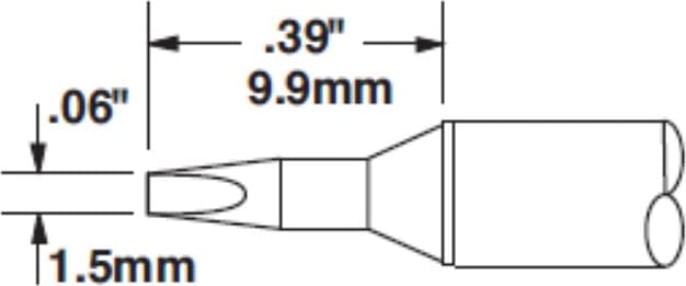 Metcal CVC-5CH0014S Cartridge, Chisel, 1.4mm x 10mm LG, 30 Degree