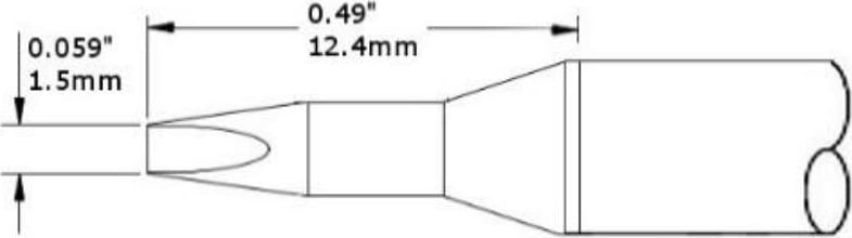 Metcal CVC-5CH0015A Cartridge, Chisel, Access, 1.5mm