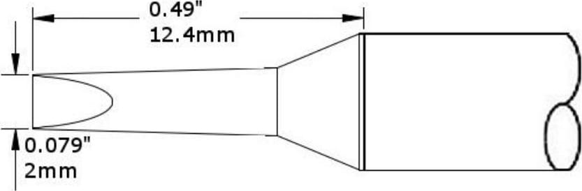 Metcal CVC-5CH0020A Cartridge, Chisel, Access, 2.0mm