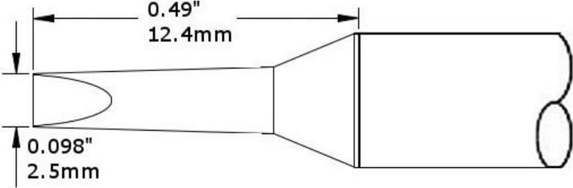 Metcal CVC-5CH0025A Cartridge, Chisel, Access, 2.5mm