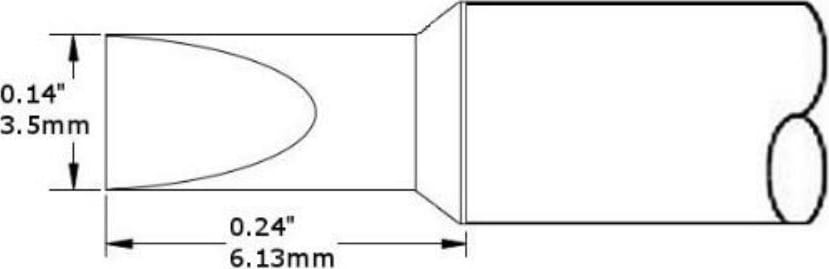 Metcal CVC-5CH0035P Cartridge, Chisel, Power, 3.5mm