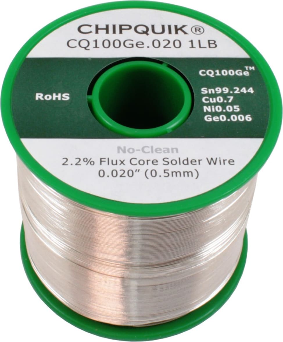 Chip Quik CQ100Ge.020 1LB - Germanium Doped Solder Wire Sn/Cu0.7/Ni0.05/Ge0.006 No-Clean .020 1lb