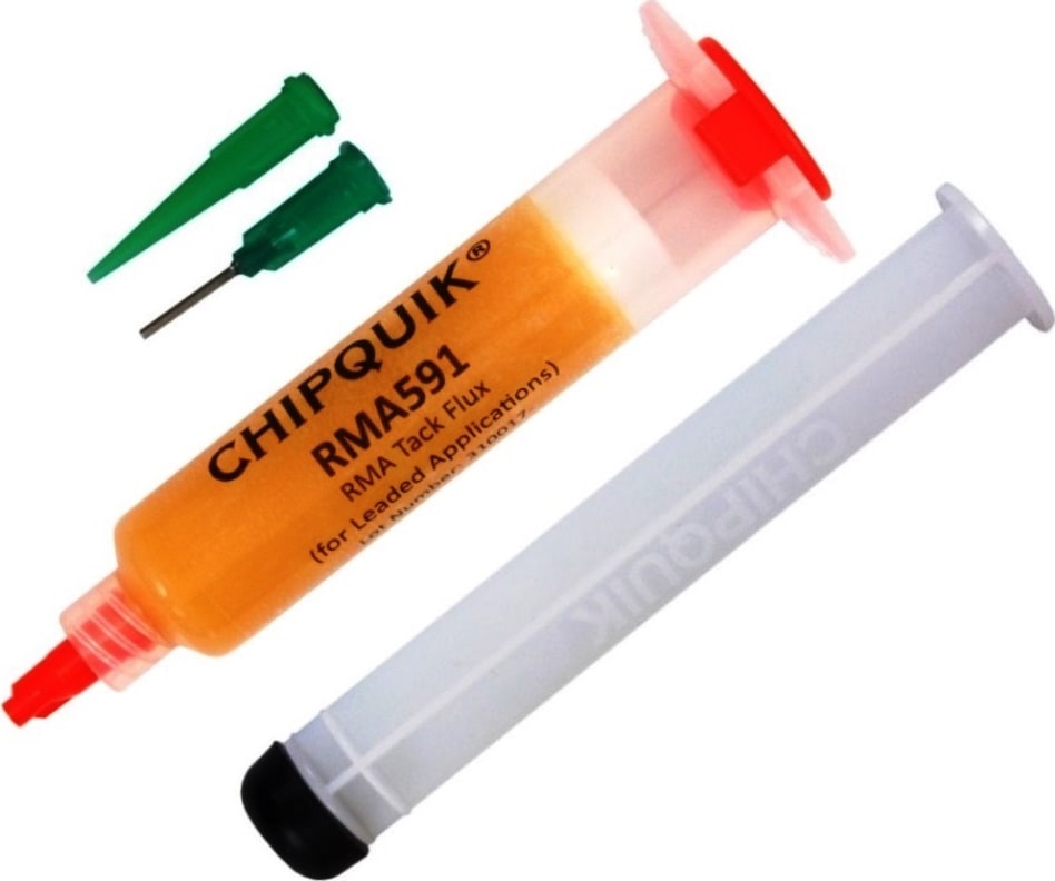 Chip Quik RMA591 - RMA Tack Flux for Leaded in a 10cc Syringe with Plunger & Tip