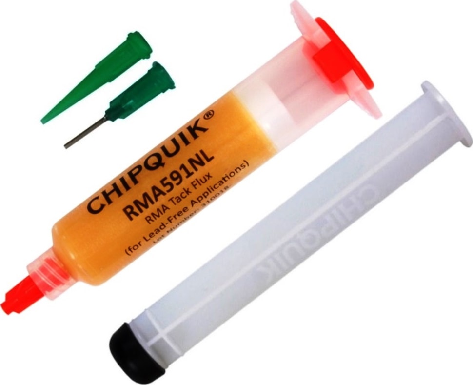 Chip Quik RMA591NL - RMA Tack Flux for Lead-Free in a 10cc Syringe with Plunger & Tip