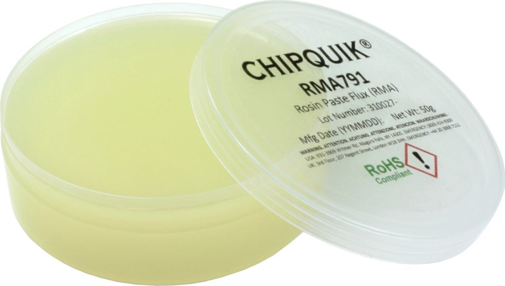 Chip Quik RMA791 - Rosin Paste Flux (RMA) in 2oz Flat Jar 50 gram