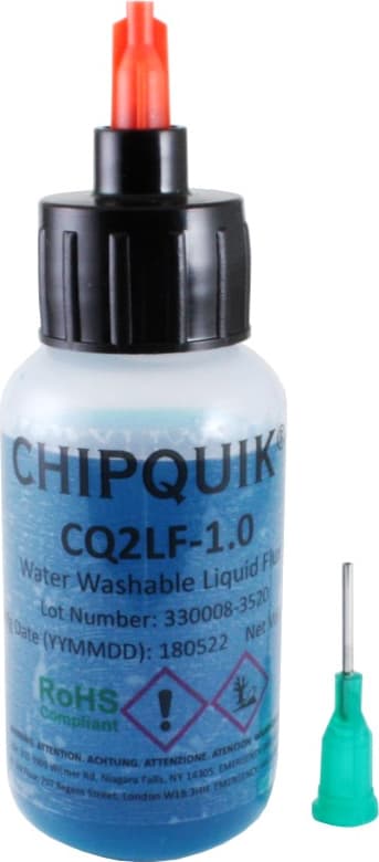 Chip Quik CQ2LF-1.0 - Liquid Flux Water-Washable in 30ml (1.0oz) Squeeze Bottle w/ Tip