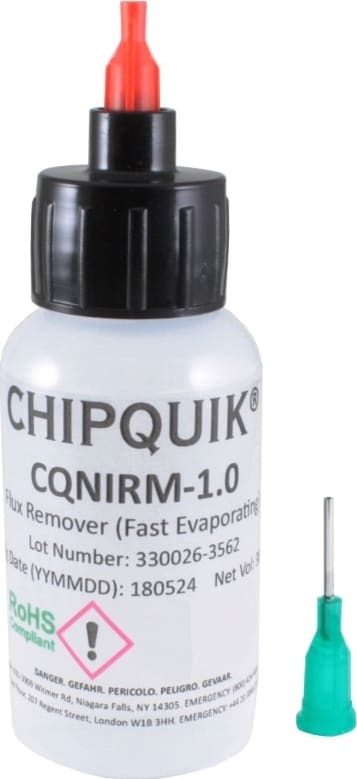 Chip Quik CQNIRM-1.0 - Flux Remover (Fast Evaporating) in 30ml (1.0oz) Squeeze Bottle w/ Tip