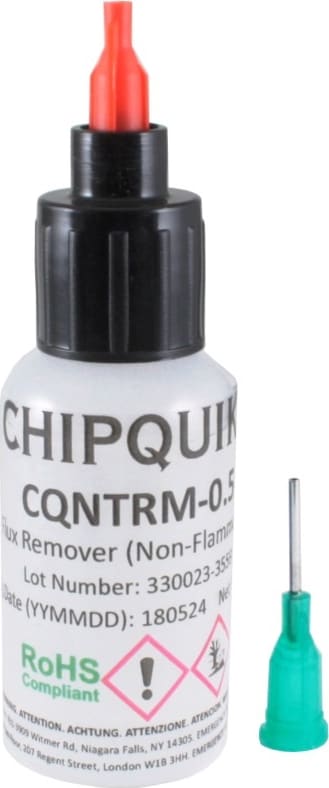 Chip Quik CQNTRM-0.5 - Flux Remover (Non-Flammable) in 15ml (0.5oz) Squeeze Bottle w/ Tip