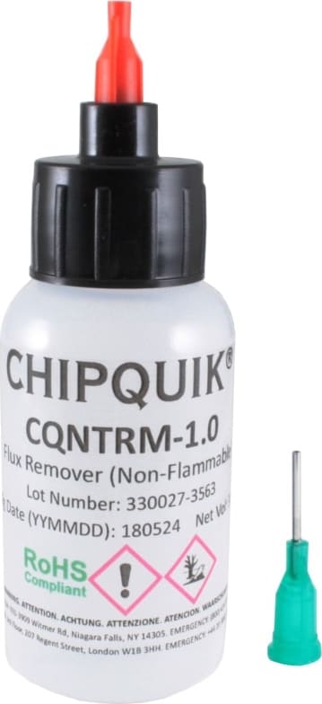 Chip Quik CQNTRM-1.0 - Flux Remover (Non-Flammable) in 30ml (1.0oz) Squeeze Bottle w/ Tip
