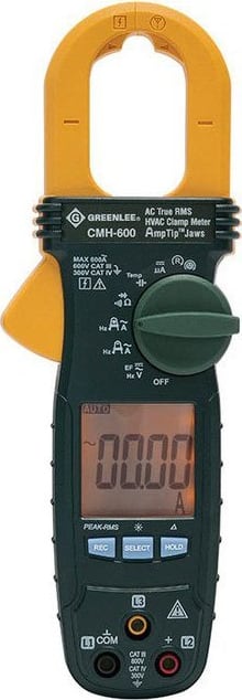 Greenlee CMH-600-C - HVAC Clamp Meter, 600 Amps, with Calibration Certificate