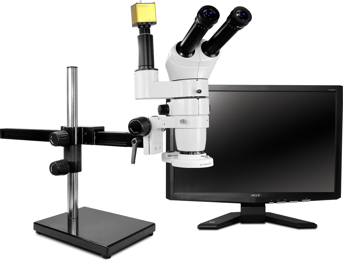 Scienscope CMO-PK7-FR Binocular Head Microscope System, Fluorescent Ring Light