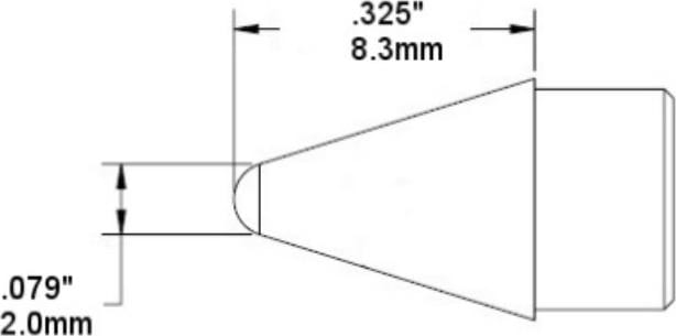 Metcal HCV-7CN0020S - HCV, Cartridge, Conical, 2.0mm