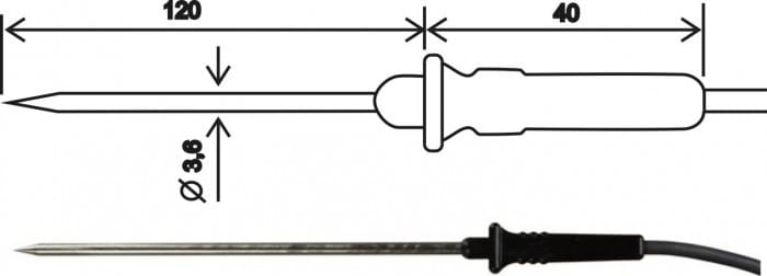 Comet SN168E - Temperature Probe 2304-220/E, ELKA Connector, Cable 1m