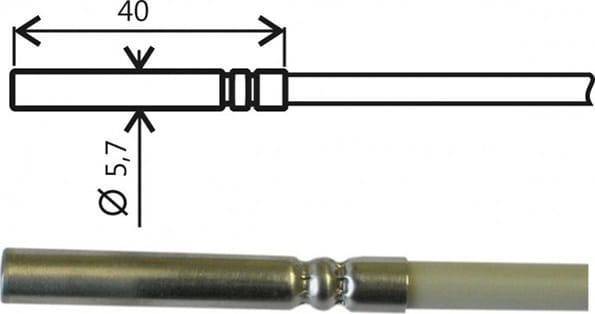 Comet SN187E - Temperature Probe Pt1000TGL40/E, ELKA Connector, Cable 5m