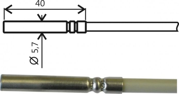 Comet SN188 - Temperature Probe Pt1000TGL40/0, without Connector, Cable 10m