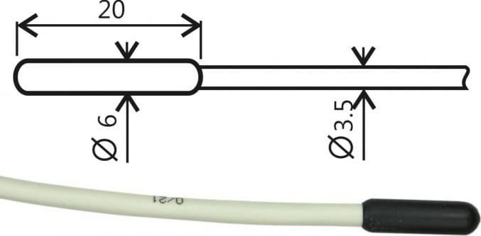 Comet SN202M - Temperature Probe Pt1000TR160/M, MiniDin Connector, Cable 10m